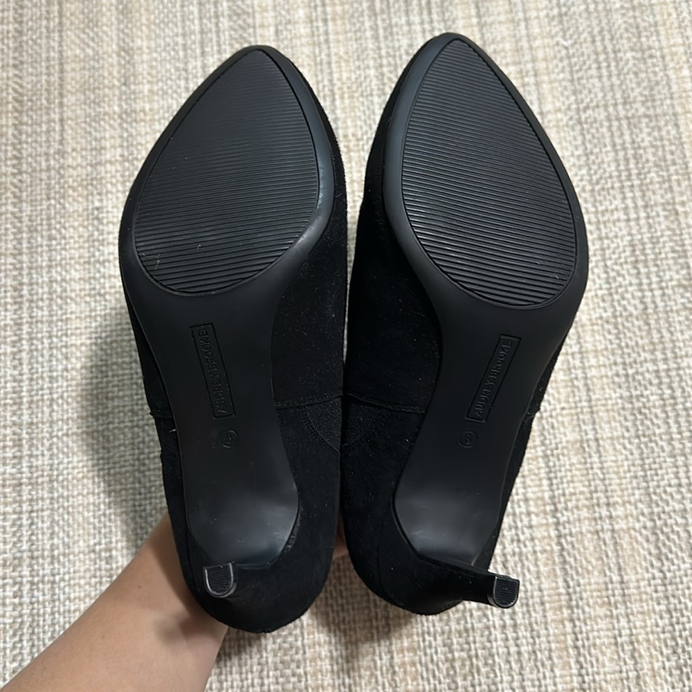 Black Suede Heeled Booties - Picture 4 of 6